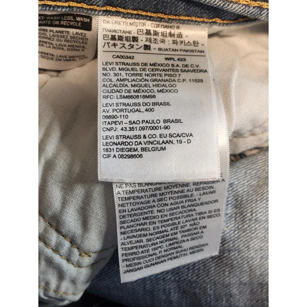 Levis 559 Relaxed Straight Jeans Mens 42x30 Light Wash Blue Denim Pants